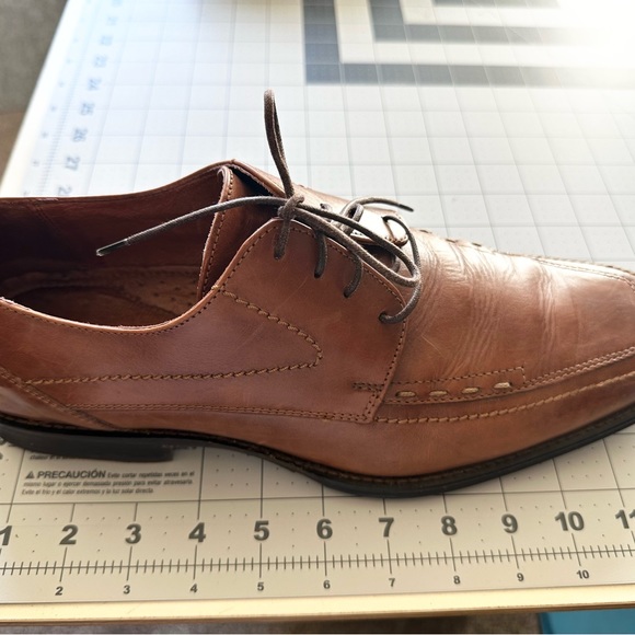 Johnston & Murphy Brown Leather Lace Up Square Toe Dress Shoes Men's Size 10.5 M - Picture 8 of 9
